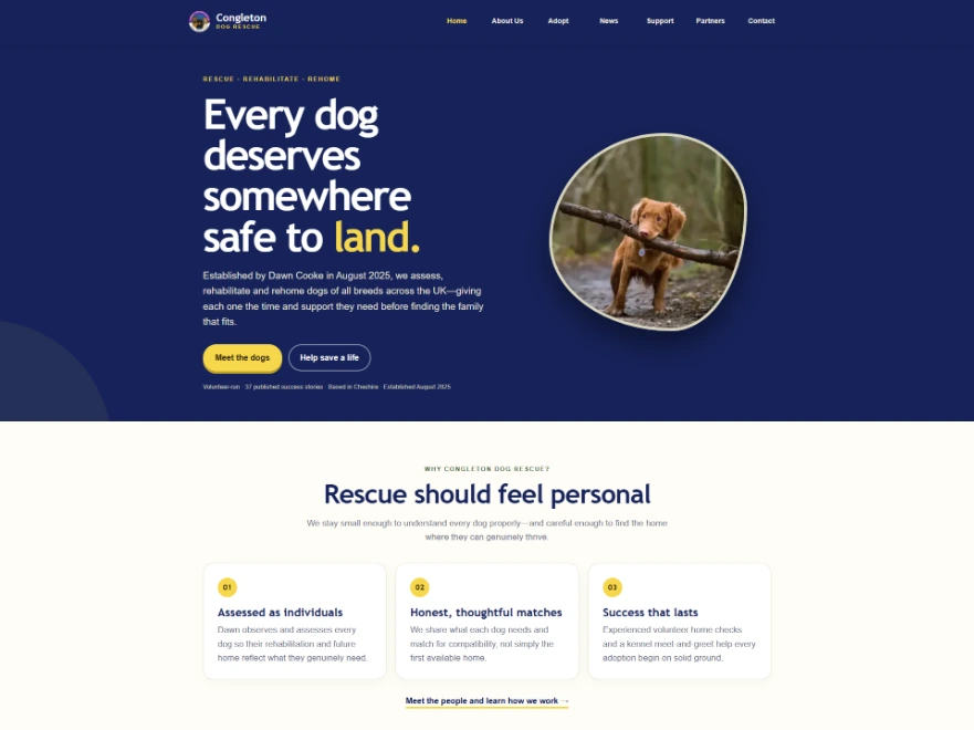 Congleton Dog Rescue homepage hero