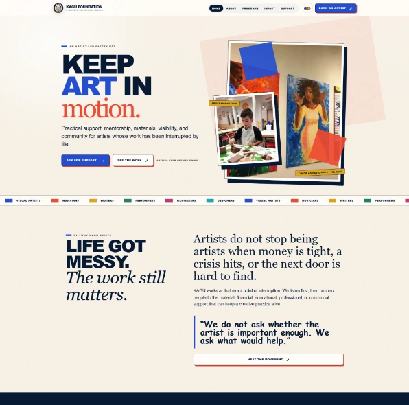KAGU Foundation homepage hero
